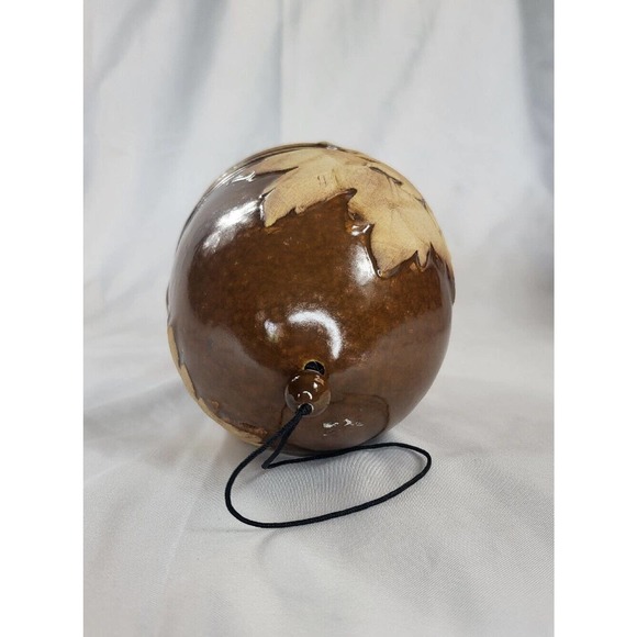 Beautiful Pottery Wind Chime Fall Leaves Motif Nice Ornament - Picture 5 of 5